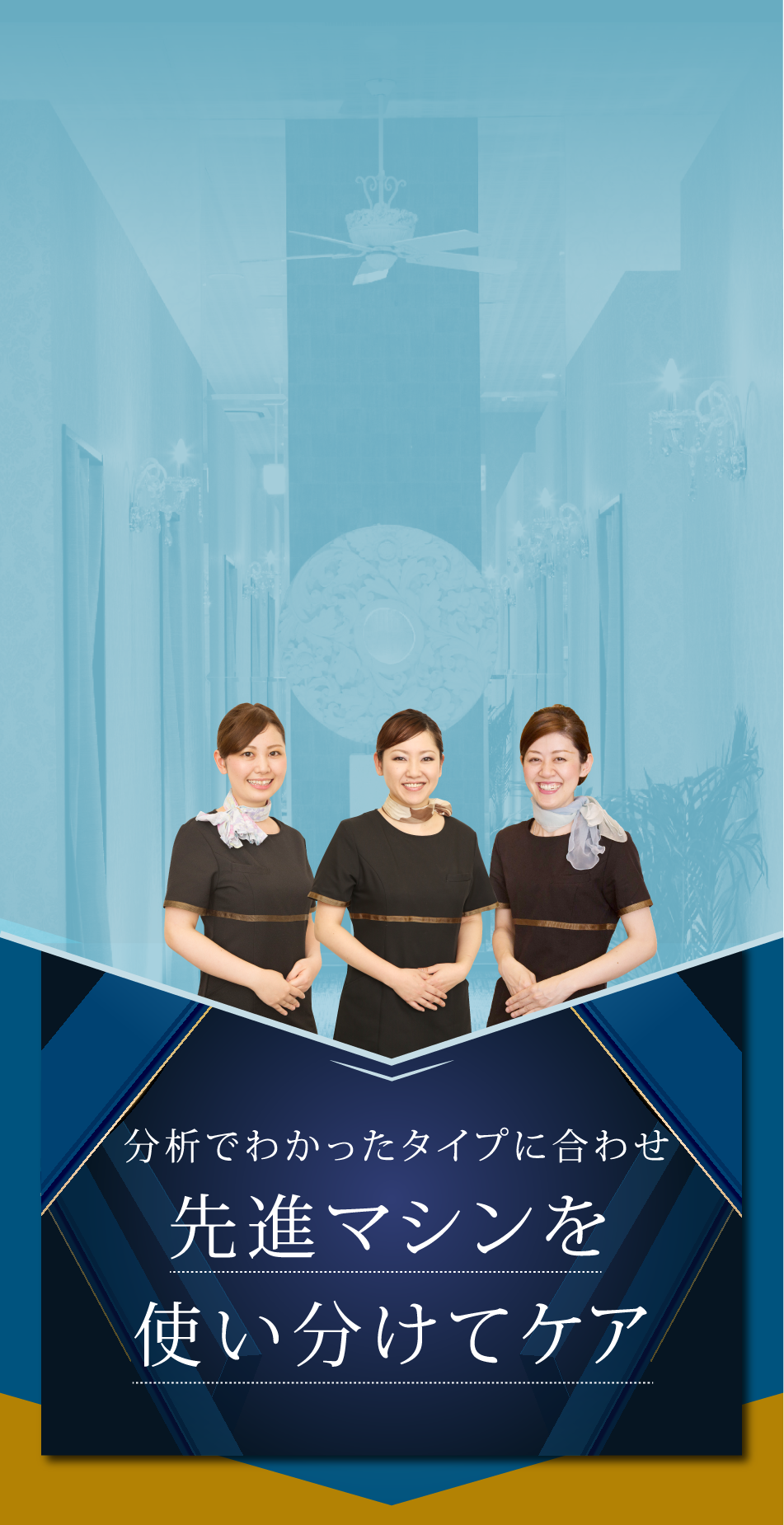 分析でわかったタイプに合わせ先進マシンを使い分けてケア