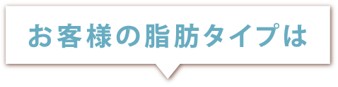 お客様の脂肪タイプは